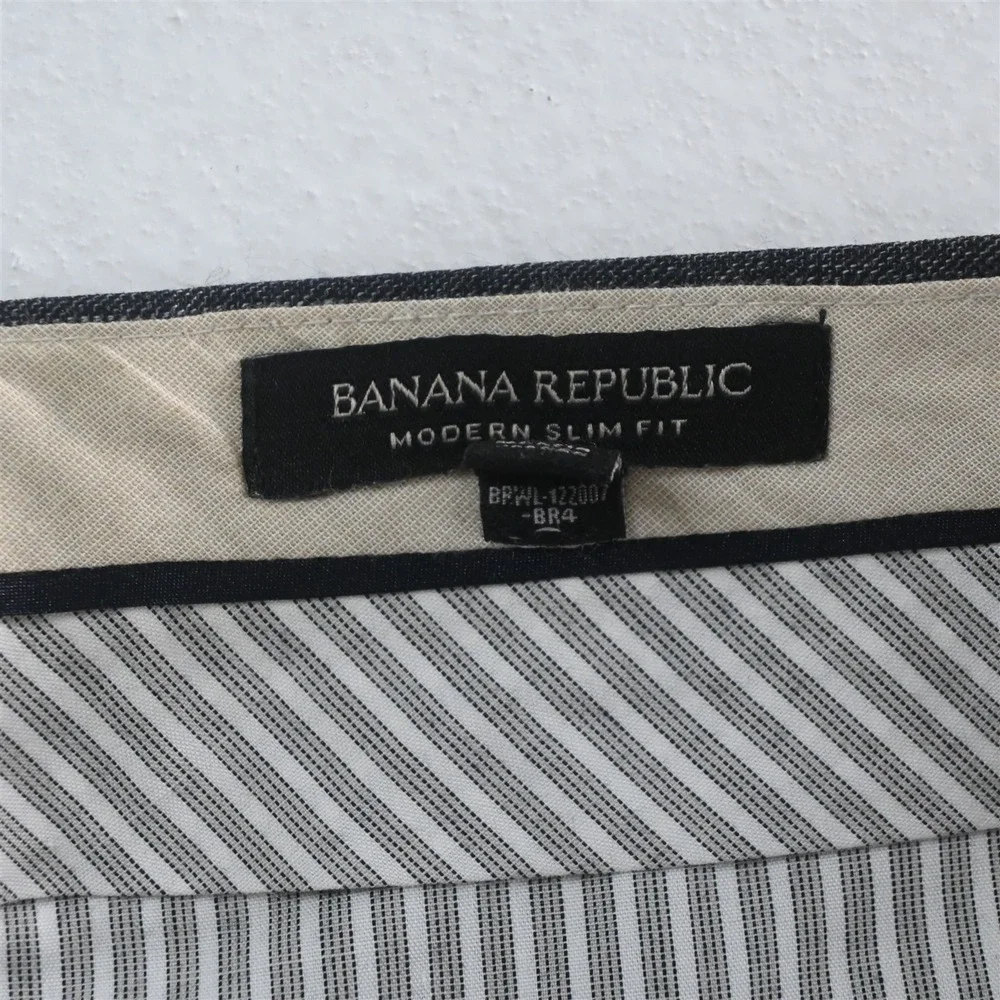 Banana Republic 34x34 Gray Heather 100% Wool 673154 Modern Slim Dress Mens Pants
